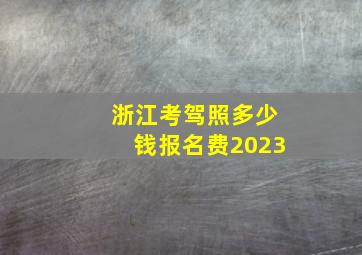 浙江考驾照多少钱报名费2023