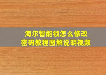 海尔智能锁怎么修改密码教程图解说明视频