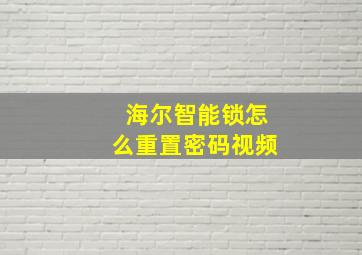 海尔智能锁怎么重置密码视频