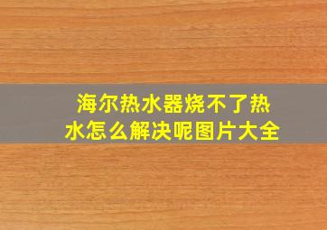 海尔热水器烧不了热水怎么解决呢图片大全