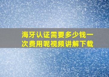 海牙认证需要多少钱一次费用呢视频讲解下载