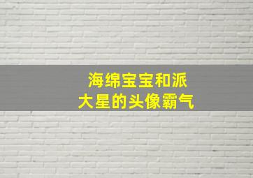 海绵宝宝和派大星的头像霸气