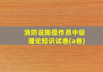 消防设施操作员中级理论知识试卷(a卷)