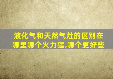 液化气和天然气灶的区别在哪里哪个火力猛,哪个更好些