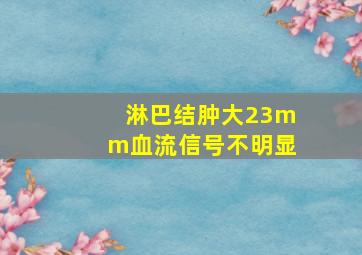 淋巴结肿大23mm血流信号不明显