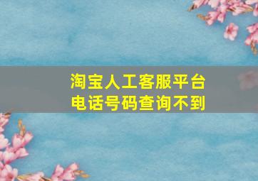 淘宝人工客服平台电话号码查询不到