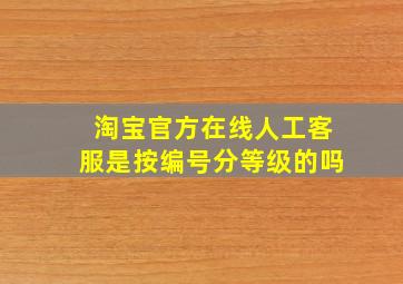 淘宝官方在线人工客服是按编号分等级的吗