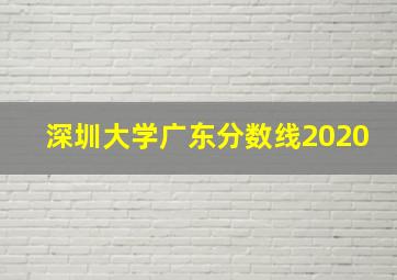 深圳大学广东分数线2020