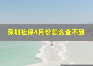 深圳社保4月份怎么查不到