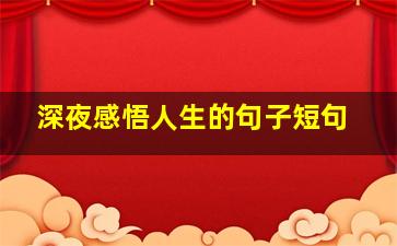 深夜感悟人生的句子短句