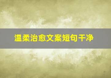 温柔治愈文案短句干净