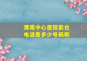 渭南中心医院前台电话是多少号码啊