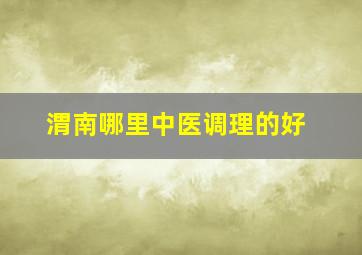 渭南哪里中医调理的好