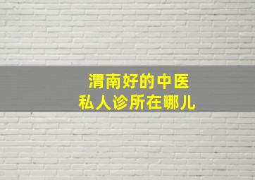 渭南好的中医私人诊所在哪儿