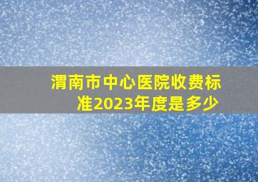 渭南市中心医院收费标准2023年度是多少