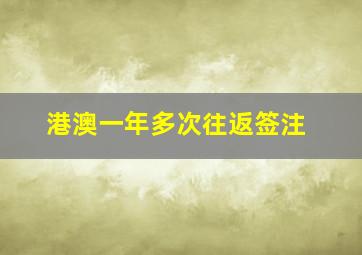 港澳一年多次往返签注