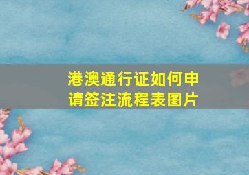 港澳通行证如何申请签注流程表图片