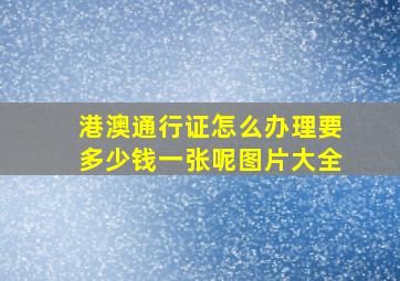 港澳通行证怎么办理要多少钱一张呢图片大全