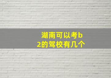 湖南可以考b2的驾校有几个