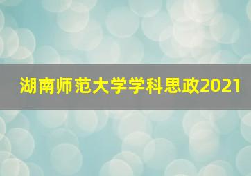 湖南师范大学学科思政2021