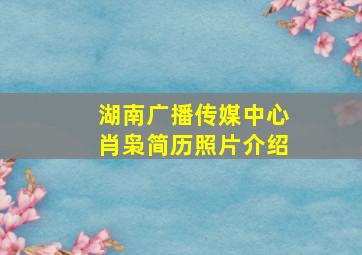 湖南广播传媒中心肖枭简历照片介绍