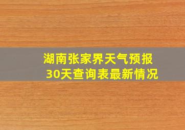 湖南张家界天气预报30天查询表最新情况