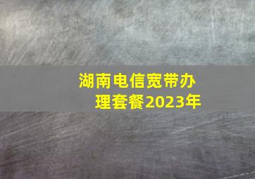 湖南电信宽带办理套餐2023年