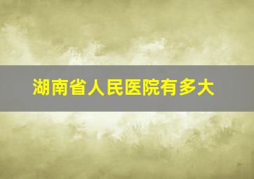 湖南省人民医院有多大