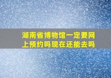 湖南省博物馆一定要网上预约吗现在还能去吗