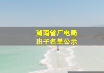 湖南省广电局班子名单公示