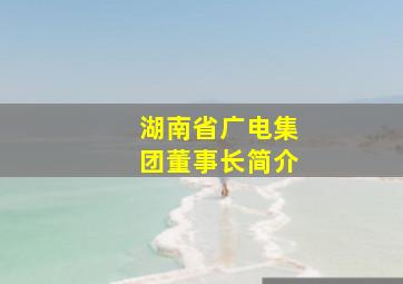 湖南省广电集团董事长简介