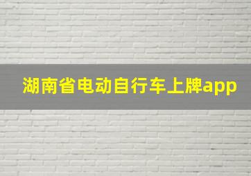 湖南省电动自行车上牌app