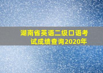 湖南省英语二级口语考试成绩查询2020年