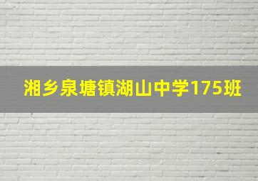 湘乡泉塘镇湖山中学175班