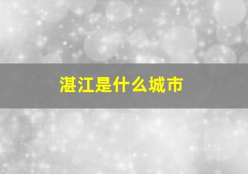 湛江是什么城市