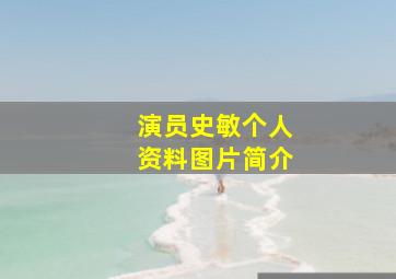 演员史敏个人资料图片简介