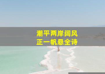 潮平两岸阔风正一帆悬全诗