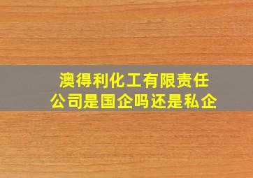 澳得利化工有限责任公司是国企吗还是私企