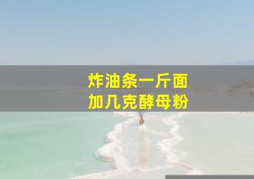 炸油条一斤面加几克酵母粉