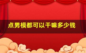 点男模都可以干嘛多少钱