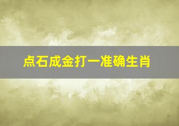 点石成金打一准确生肖