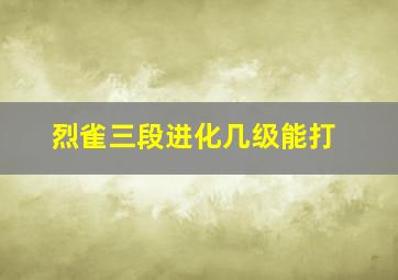 烈雀三段进化几级能打