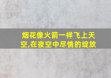 烟花像火箭一样飞上天空,在夜空中尽情的绽放