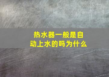 热水器一般是自动上水的吗为什么