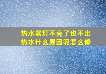 热水器灯不亮了也不出热水什么原因呢怎么修