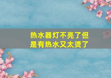 热水器灯不亮了但是有热水又太烫了