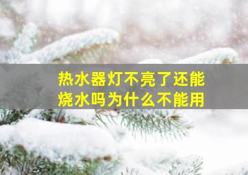 热水器灯不亮了还能烧水吗为什么不能用