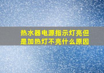 热水器电源指示灯亮但是加热灯不亮什么原因