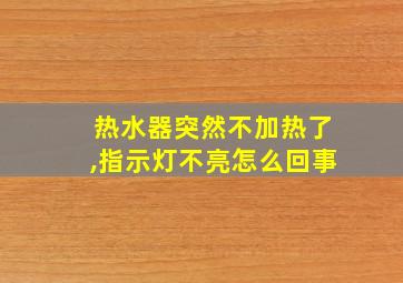 热水器突然不加热了,指示灯不亮怎么回事