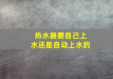 热水器要自己上水还是自动上水的